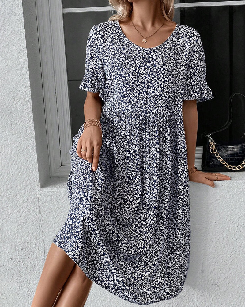 Linnea | Elegant Floral Midi Dress